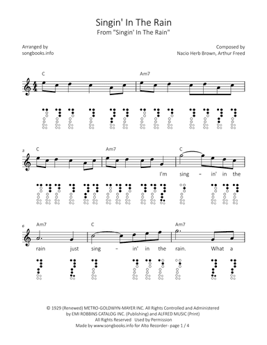 Singin' In The Rain (arr. songbooks.info)