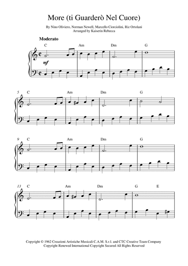 More (ti Guarderò Nel Cuore) (arr. Kaiserin Rebecca)