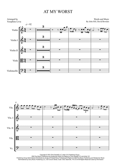 At My Worst (arr. Yosephine Livia)
