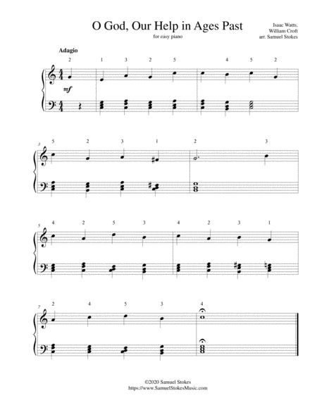 O God, Our Help in Ages Past - for easy piano (arr. Samuel Stokes)