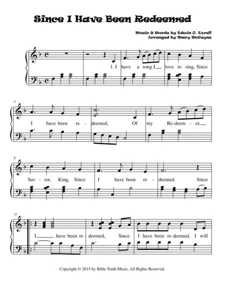 Since I Have Been Redeemed (arr. Mary McCayne)