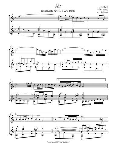 Air (Violin and Guitar) - Score and Parts (arr. Kevin Love)