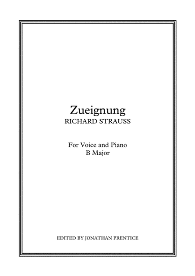 Zueignung (B Major) (arr. Jonathan Prentice)
