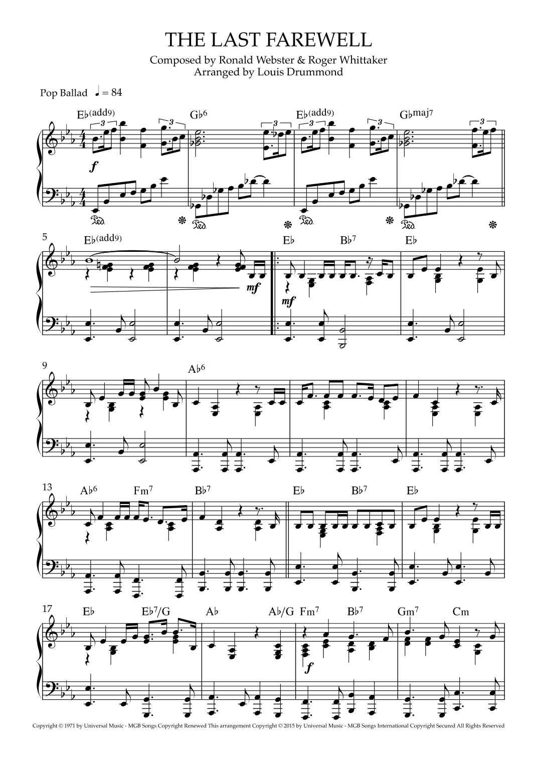 The Last Farewell (arr. Louis Drummond)