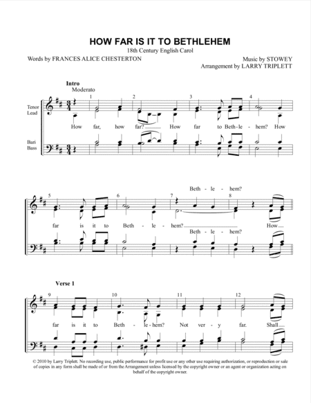 How Far Is It To Bethlehem (arr. Larry Triplett)