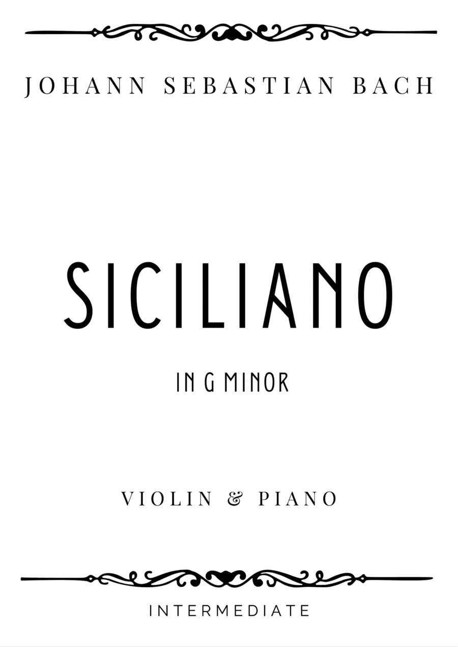 J.S. Bach - Siciliano in G Minor - Intermediate (arr. Piacere Music Sheets)