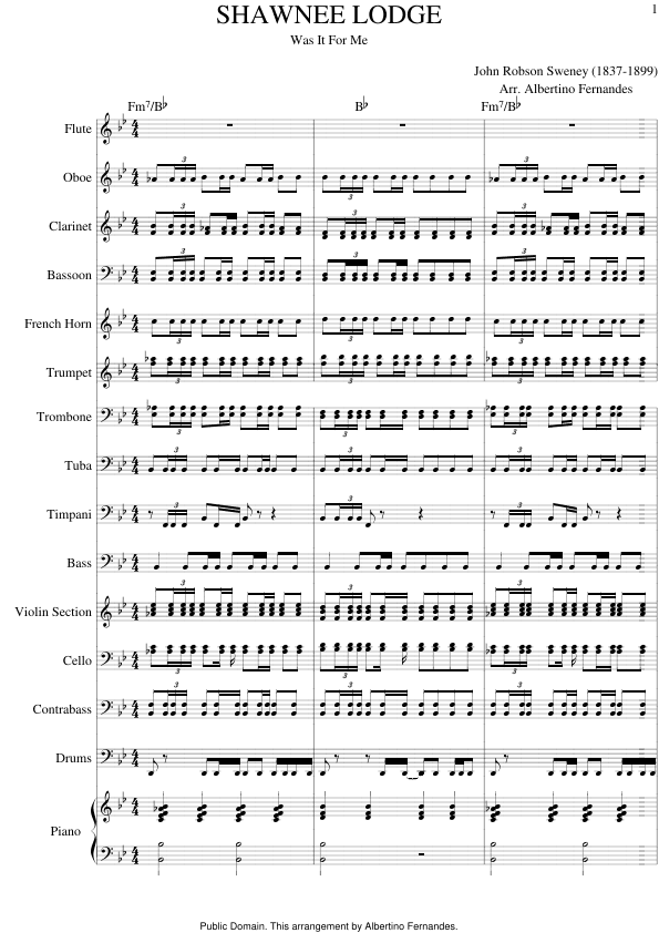 Shawnee Lodge ( Was It For Me?) - Score Only (arr. Albertino Fernandes)