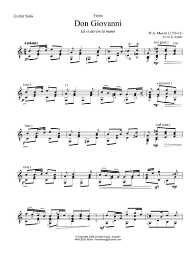 La ci darem la mano for guitar solo (arr. K. Krantz)