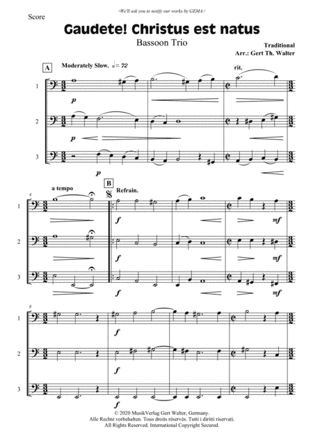 Gaudete! Christus Est Natus (arr. Gert Th. Walter)