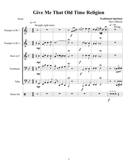 Old Time Religion (arr. Steve Massia)