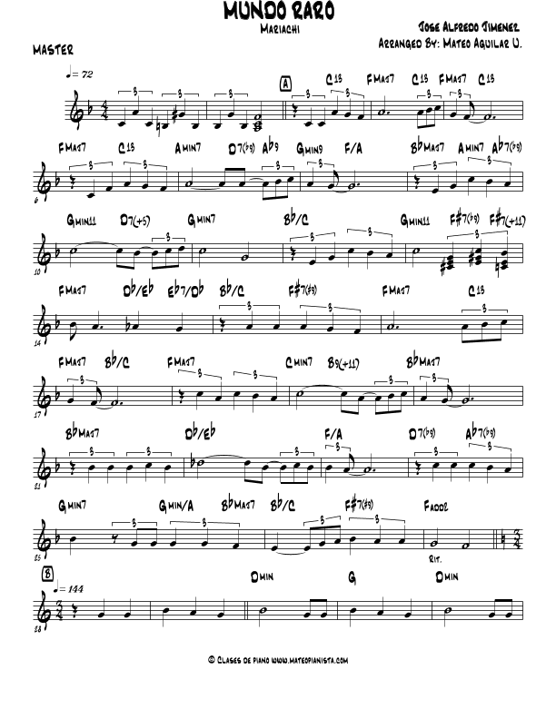Un Mundo Raro (arr. Mateo Aguilar)