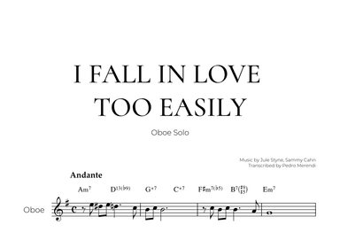 I Fall In Love Too Easily (arr. Pedro Merendi)