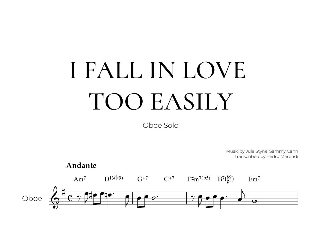 I Fall In Love Too Easily (arr. Pedro Merendi)