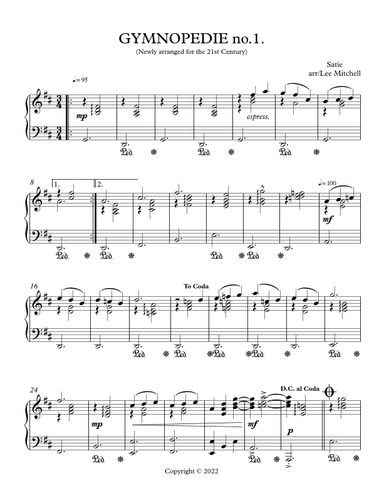 Gymnopedie no.1. (arr. Lee Mitchell)