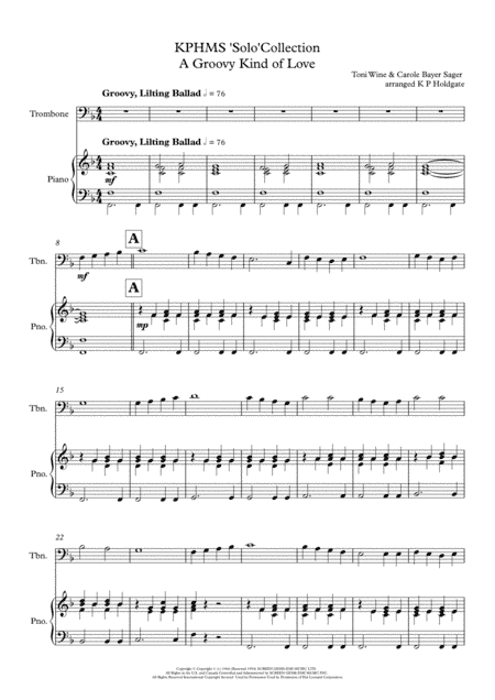 A Groovy Kind Of Love (arr. Kevin P Holdgate)