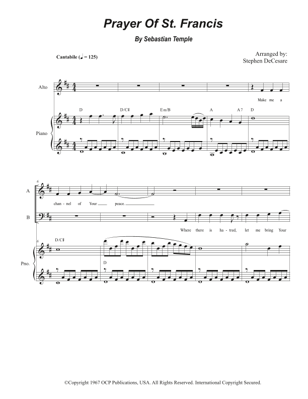 Make Me A Channel Of Your Peace (prayer Of St. Francis) (arr. Stephen DeCesare)