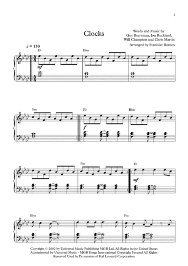 Clocks (arr. Stanislav Borisov)