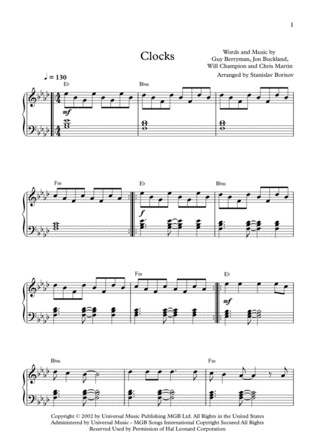 Clocks (arr. Stanislav Borisov)