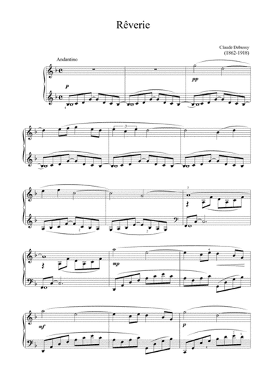 Debussy - Reverie (Easy piano arrangement) (arr. MPS)