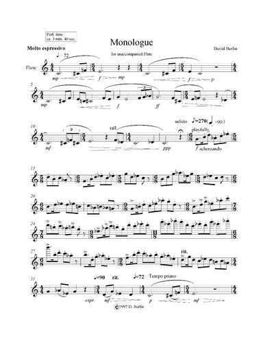 Monologue  (for solo unaccompanied flute)