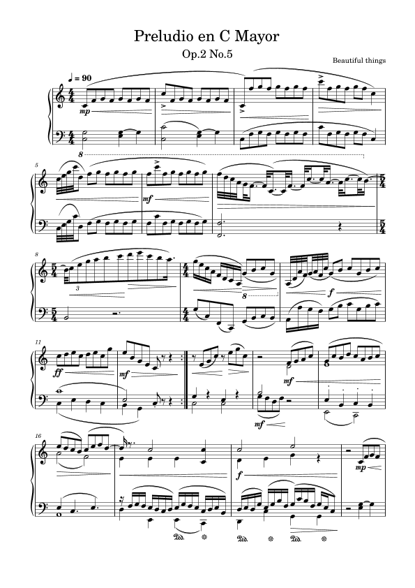 Preludio en C mayor-Beautiful things Op.2 No.5