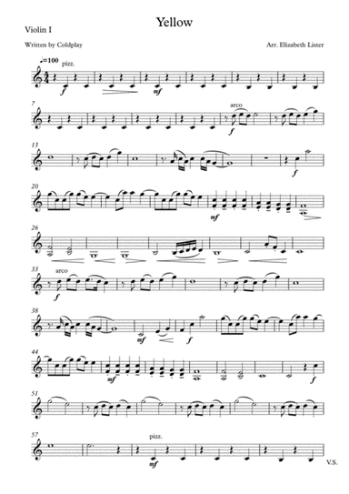 Yellow (arr. Elizabeth Lister)