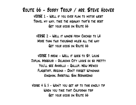Route 66 (arr. Steve Hoover)