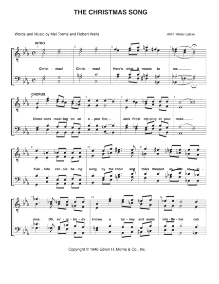 The Christmas Song (chestnuts Roasting On An Open Fire) (arr. Walter Latzko)