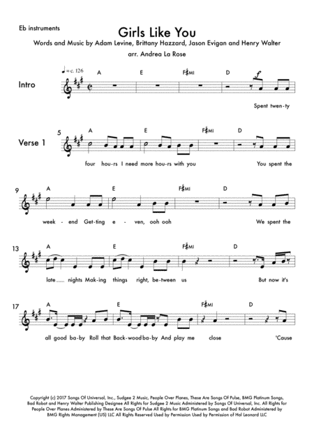 Girls Like You (arr. Andrea La Rose)