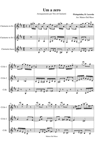 UM A ZERO - Clarinet Trio (arr. Matteo Dal Maso)