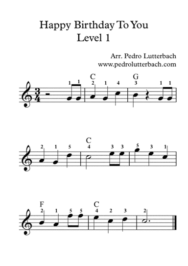 Happy Birthday To You (arr. Pedro Lutterbach)