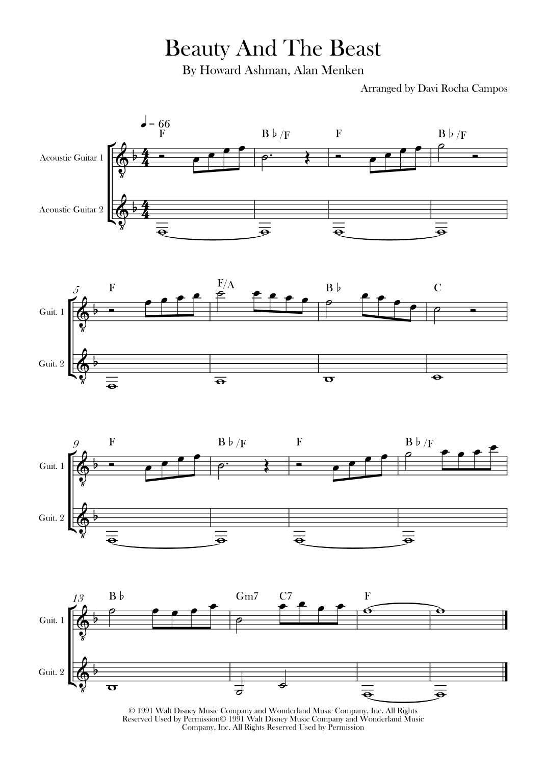 Beauty And The Beast (arr. Davi Rocha Campos)