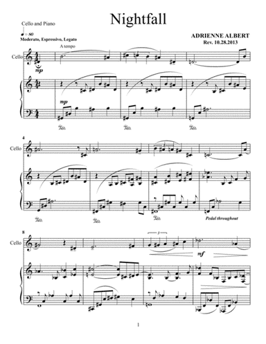 Nightfall for cello and piano
