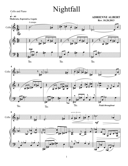 Nightfall for cello and piano