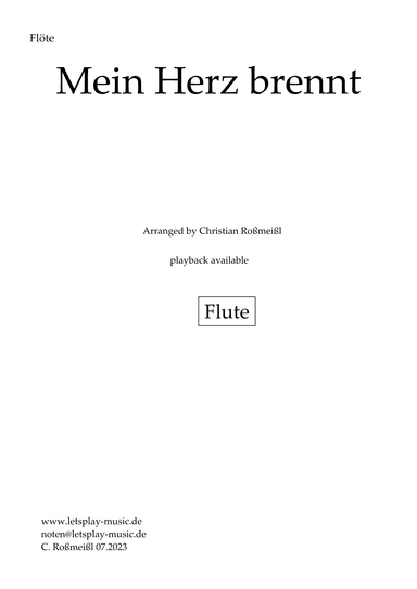 Mein Herz Brennt (arr. Christian Roßmeißl)