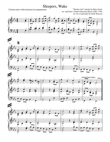 Sleepers, Wake (arr. Faith Winston)