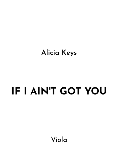 If I Ain't Got You (arr. Jireh J.)