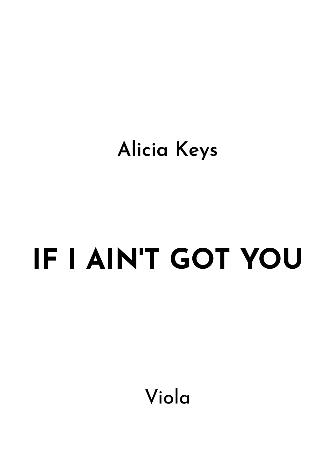 If I Ain't Got You (arr. Jireh J.)