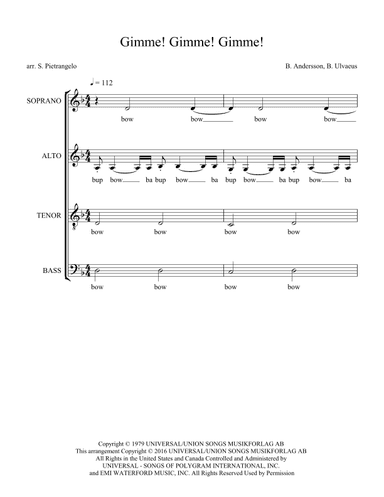 Gimme! Gimme! Gimme! (a Man After Midnight) (arr. Scott Pietrangelo)
