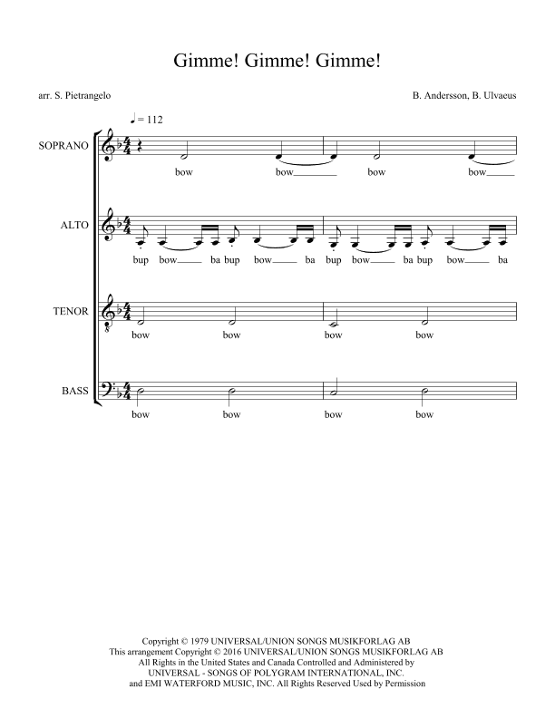 Gimme! Gimme! Gimme! (a Man After Midnight) (arr. Scott Pietrangelo)