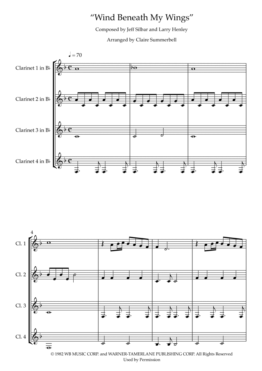 The Wind Beneath My Wings (arr. Claire Summerbell)