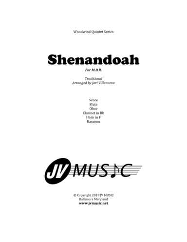 Shenandoah for Woodwind Quintet (arr. Jari Villanueva)