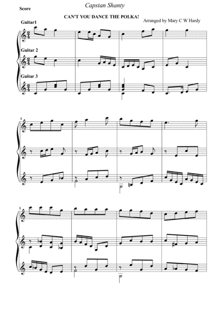 Can't you Dance the Polka? ( for 3 guitars) (arr. Mary C W Hardy)