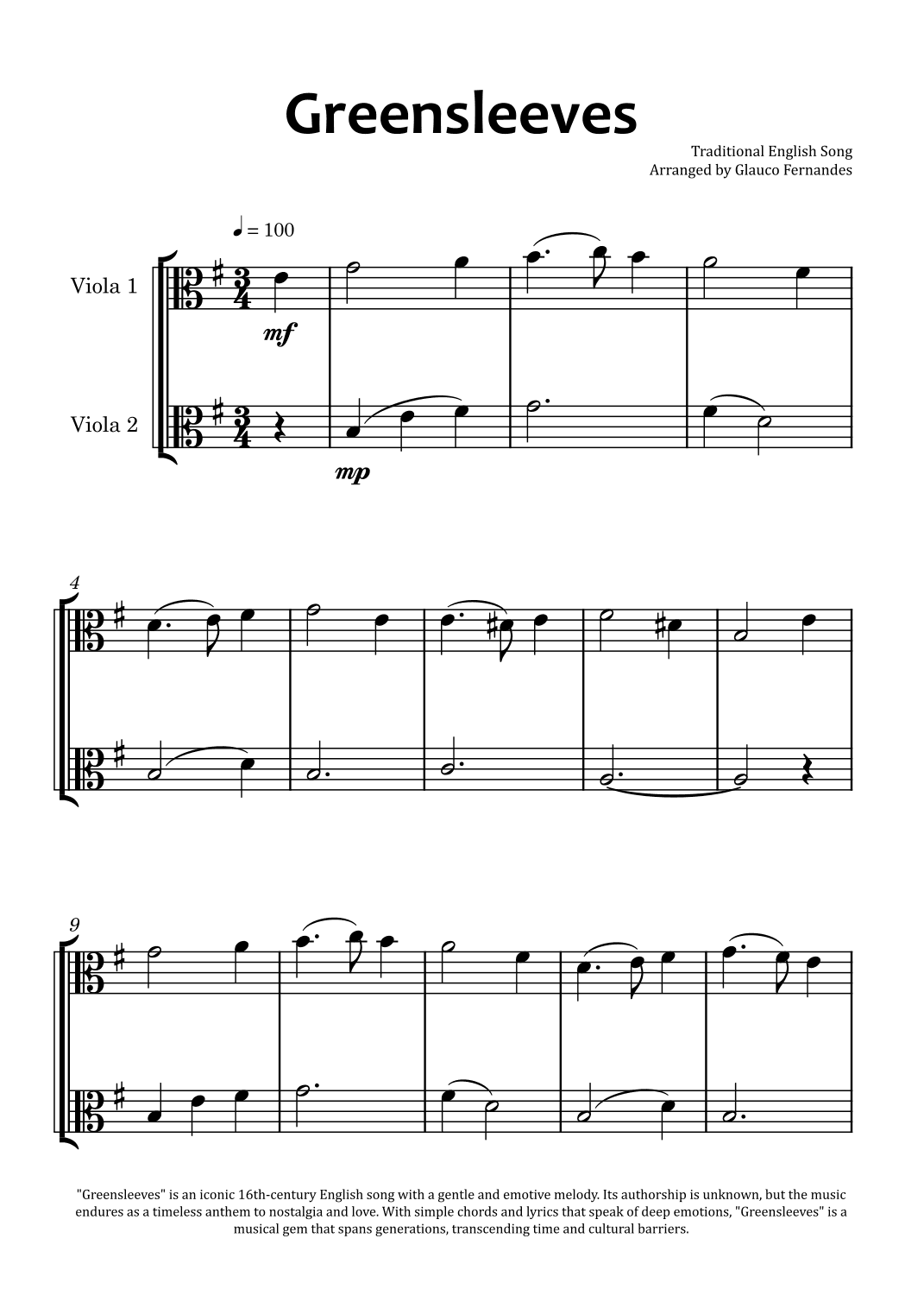Greensleeves (arr. Glauco Fernandes)