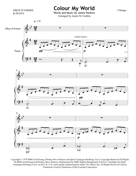 Colour My World (arr. James M. Guthrie, ASCAP)