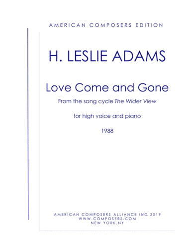 [Adams] Love Come and Gone (from The Wider View)