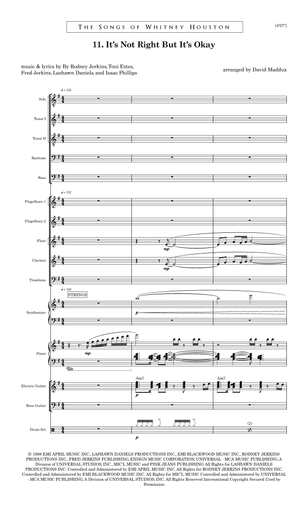 It's Not Right But It's Okay (arr. David Maddux)
