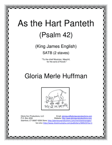 As the Hart Panteth (Psalm 42), A Major, SATB - downloadable PDF