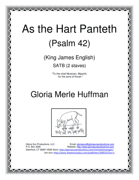As the Hart Panteth (Psalm 42), A Major, SATB - downloadable PDF