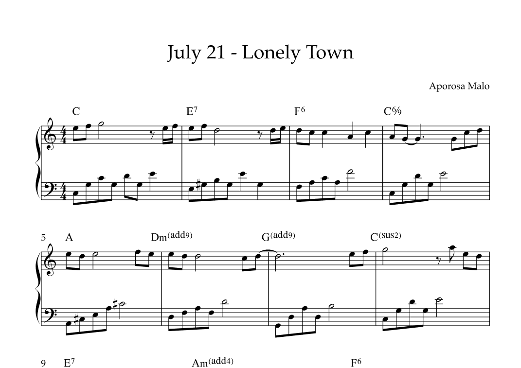July 21 - Lonely Town